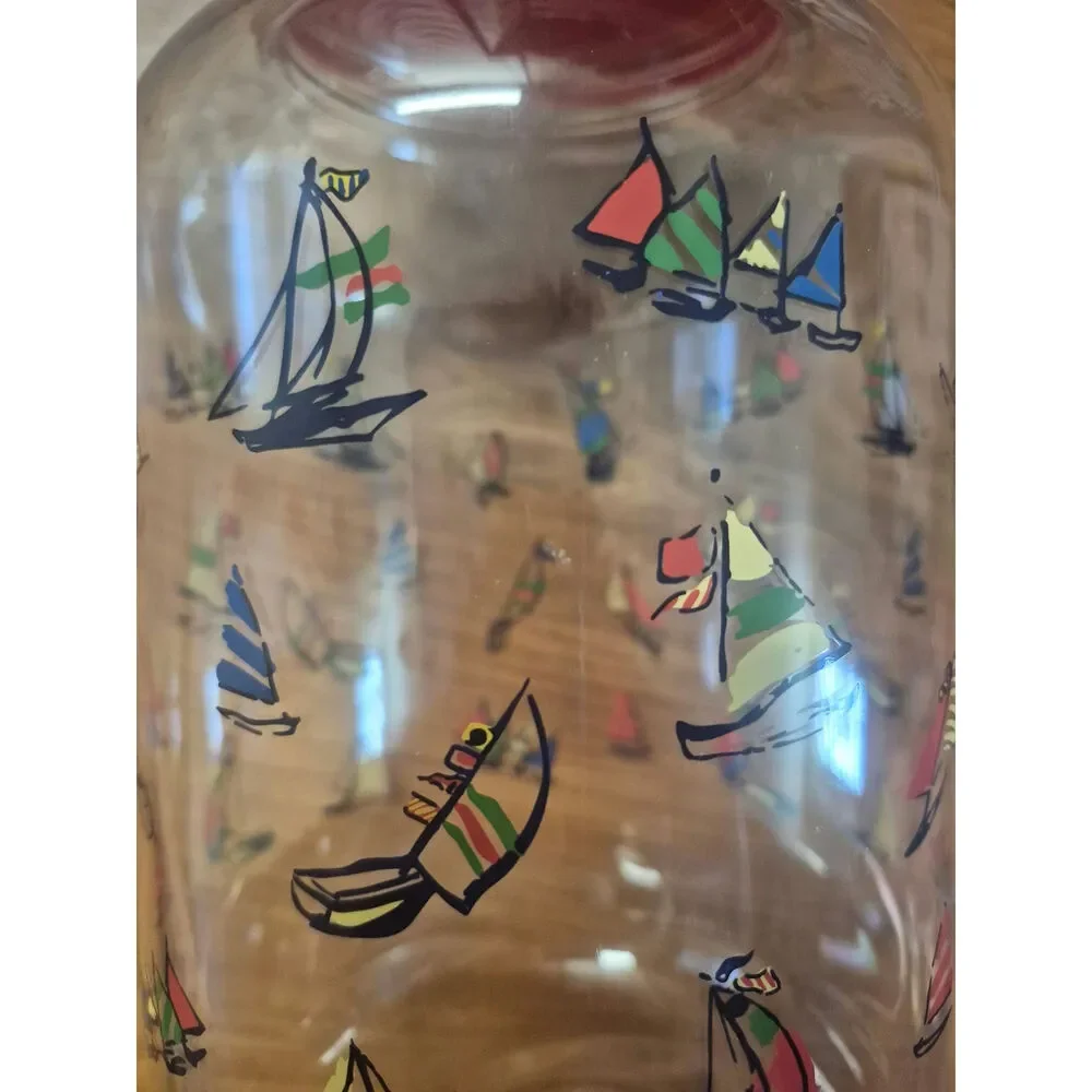 4.5qt Plastic Sail Boat Print Beverage Dispenser with Handle Room Essentials s15
